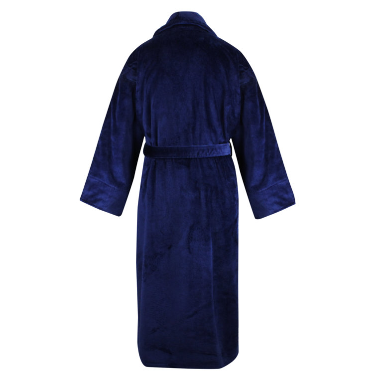 White Noise Cotton Velour Bathrobe with Pockets Wayfair